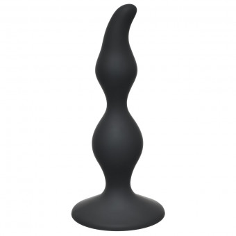 Чёрная анальная пробка Curved Anal Plug Black - 12,5 см., Lola toys