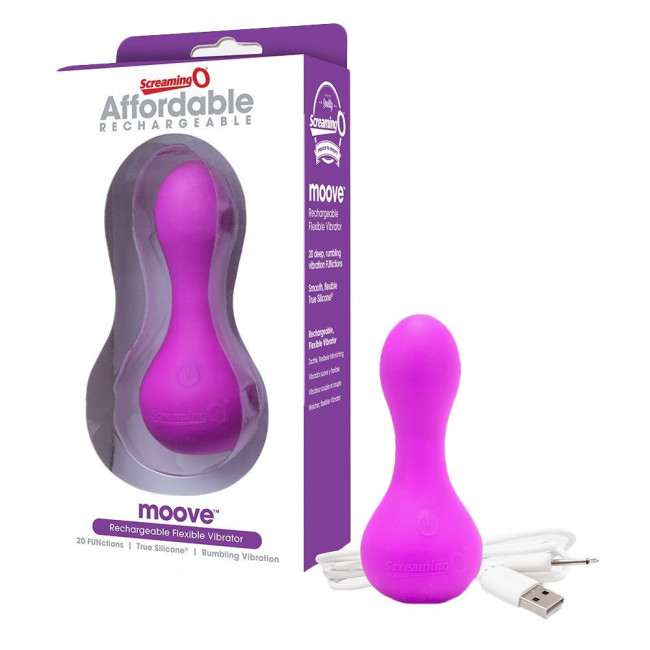 Фиолетовый мини-вибратор Affordable Rechargeable Moove , Screaming O