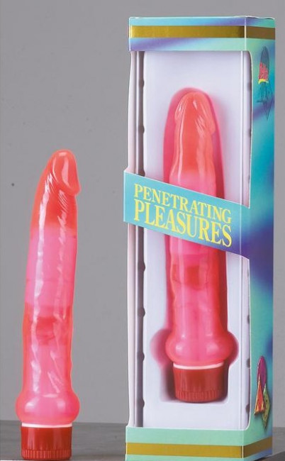 Красный анальный вибратор Jelly Anal Slim Jim - 17,5 см., Seven Creations