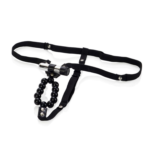 Трусики с шариками и минивибратором для клитора Vibrating Lover's Thong With Stroker Beads, California Exotic Novelties
