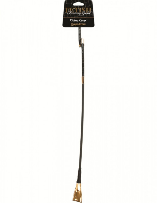 Чёрный с золотом стек Riding Crop - 67 см., Pipedream Чёрный с золотом стек Riding Crop - 67 см., Pipedream