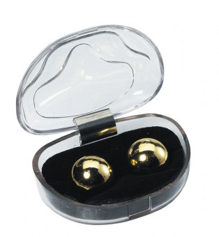 Золотистые вагинальные шарики CATS EYES STEEL LOVE BALLS GOLD, NMC