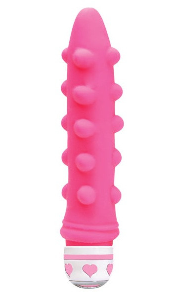 Розовый  рельефный вибромассажер - 16,5 см., Dream Toys