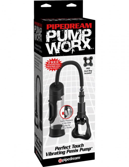 Вакуумная помпа с вибрацией Perfect Touch Vibrating Penis Pump, Pipedream