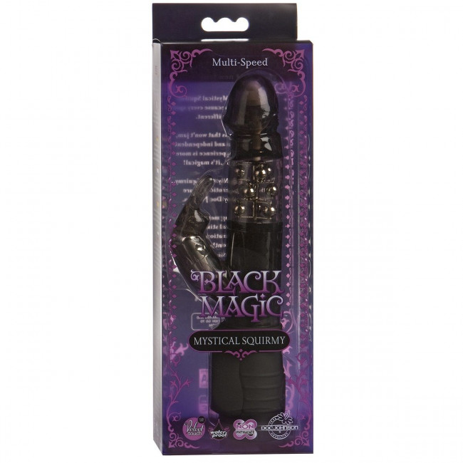Вибратор с вращающимися бусинами Black Magic Mystical Squirmy - 19 см., Doc Johnson