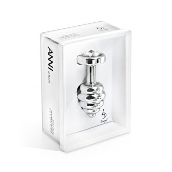 Ребристая серебристая пробка ANNI Ano silver plated T2 - 7,5 см., DIOGOL