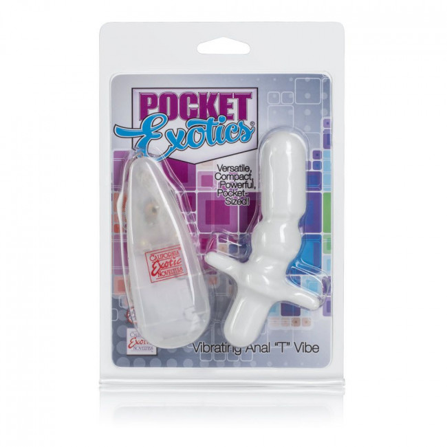 Вибромассажёр простаты Pocket Exotics Vibrating Anal "T" Vibe - 12,8 см., California Exotic Novelties