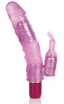 Розовый гнущийся вибромассажер Bendies Bubbly - 24 см., California Exotic Novelties