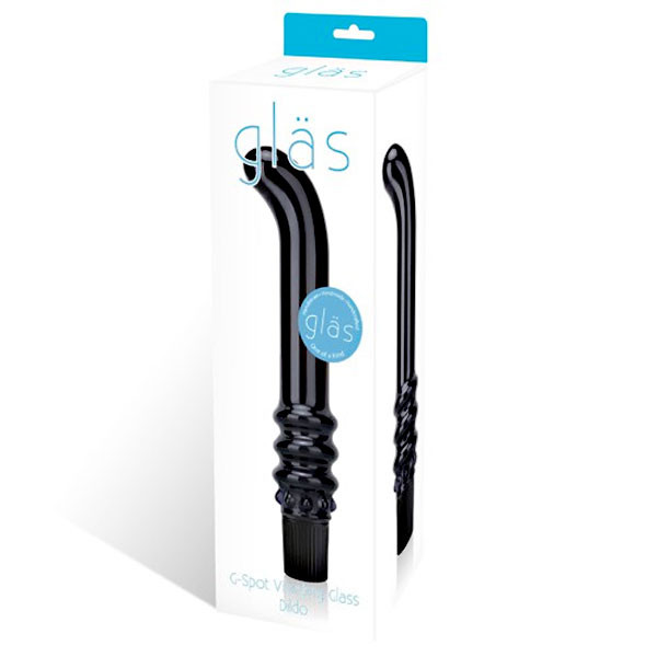 Черный вибромассажер G-Spot из стекла, 19 см, Glas Черный вибромассажер G-Spot из стекла, 19 см, Glas