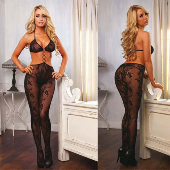 Кружевной кэтсьют с металлическими кольцами, Hustler Lingerie