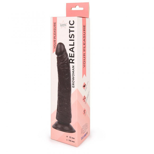 Фаллоимитатор-реалистик Erowoman коричневого цвета - 20 см., Bior toys