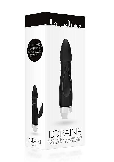 Чёрный вибратор Loraine со стимулятором клитора - 16,2 см., Shots Media BV