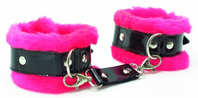Розовые наручники с мехом BDSM Light, БДСМ Арсенал