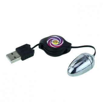 Серебристое виброяйцо с USB-питанием, Baile