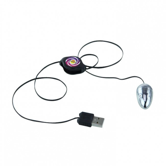 Серебристое виброяйцо с USB-питанием, Baile