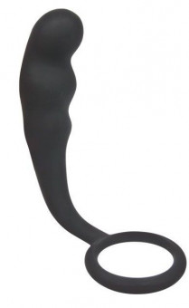 Черный силиконовый анальный стимулятор - 15,5 см., Bior toys