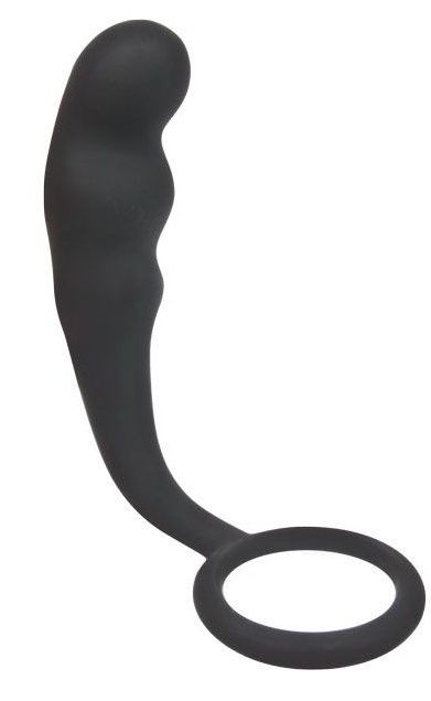 Черный силиконовый анальный стимулятор - 15,5 см., Bior toys