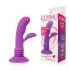 Фиолетовый вибратор с клиторальным отростком на присоске - 11 см., Bior toys