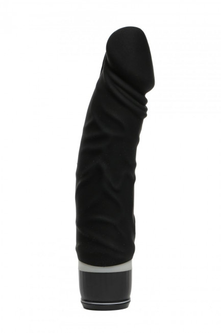 Чёрный силиконовый вибратор-реалистик - 19,5 см., 4sexdreaM