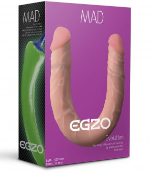 Двусторонний фаллоимитатор из киберкожи Mad Pepper - 42 см., EGZO Двусторонний фаллоимитатор из киберкожи Mad Pepper - 42 см., EGZO