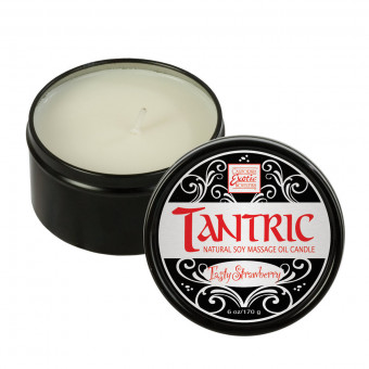 Массажная свеча с ароматом клубники Tantric Soy Candle Tasty Strawberry, California Exotic Novelties