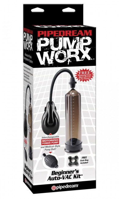 Вакуумный вибростимулятор Pump Worx Beginners Auto VAC Kit, Pipedream Вакуумный вибростимулятор Pump Worx Beginners Auto VAC Kit, Pipedream