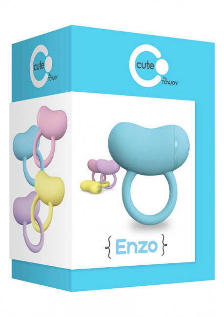 Голубое виброкольцо на пенис ENZO COUPLES RING , Toy Joy