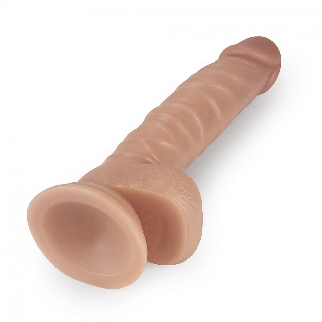 Телесный реалистичный фаллоимитатор 8.5" Real Extreme Dildo - 22 см.