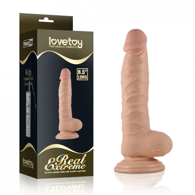Телесный реалистичный фаллоимитатор 8.5" Real Extreme Dildo - 22 см.