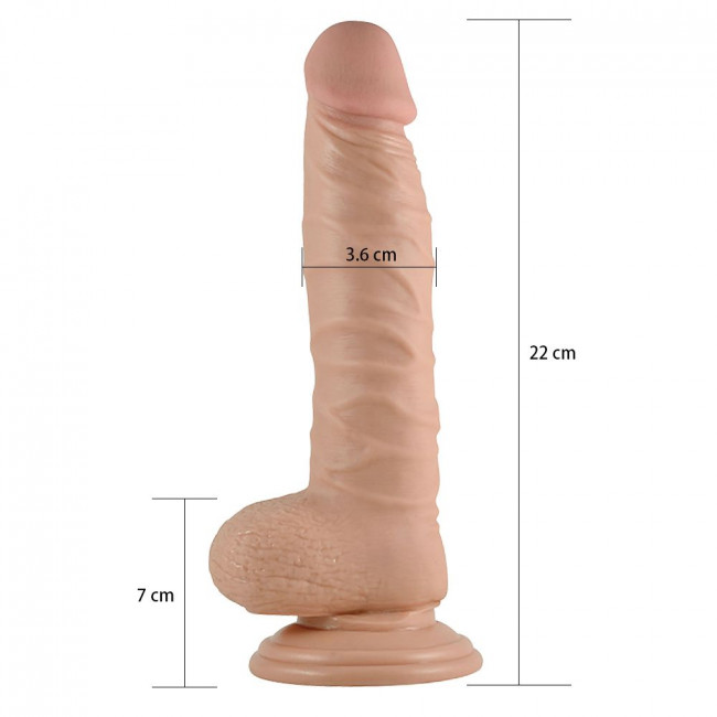 Телесный реалистичный фаллоимитатор 8.5" Real Extreme Dildo - 22 см.