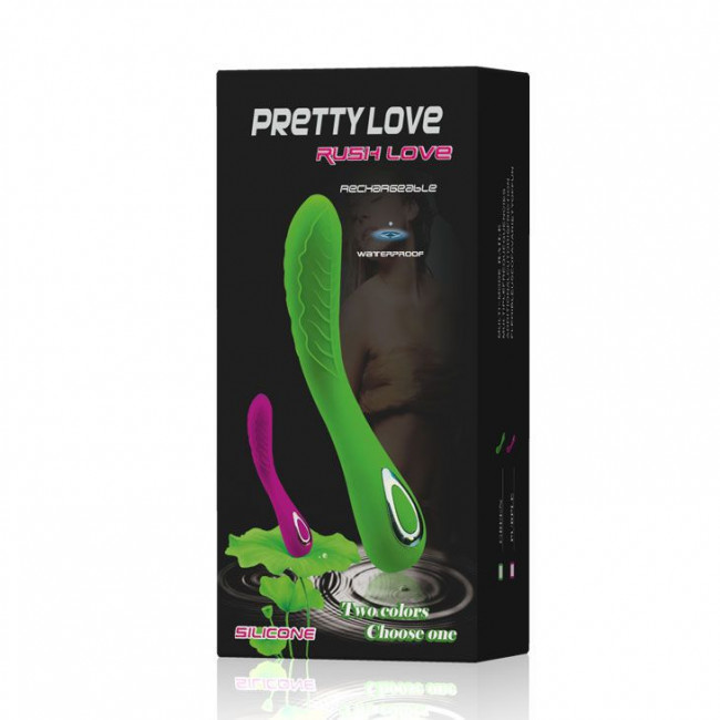 Зелёный вибромассажер Pretty Love Rush Love - 17 см., Baile Зелёный вибромассажер Pretty Love Rush Love - 17 см., Baile