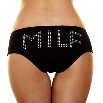 Трусики-слип с надписью стразами MILF, Hustler Lingerie