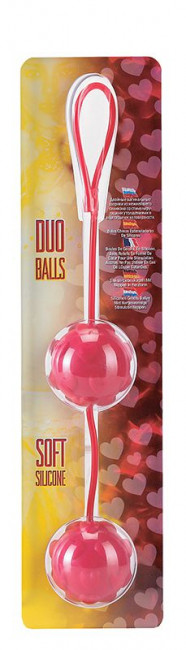 Красные вагинальные шарики с сердечками DUO BALLS, Seven Creations Красные вагинальные шарики с сердечками DUO BALLS, Seven Creations