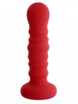 Красная рельефная пробка MENZSTUFF RIBBED PROBE - 21 см., Dream Toys