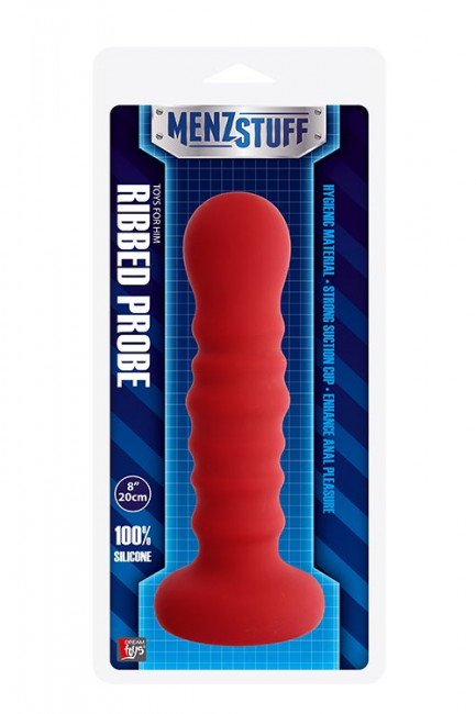 Красная рельефная пробка MENZSTUFF RIBBED PROBE - 21 см., Dream Toys Красная рельефная пробка MENZSTUFF RIBBED PROBE - 21 см., Dream Toys
