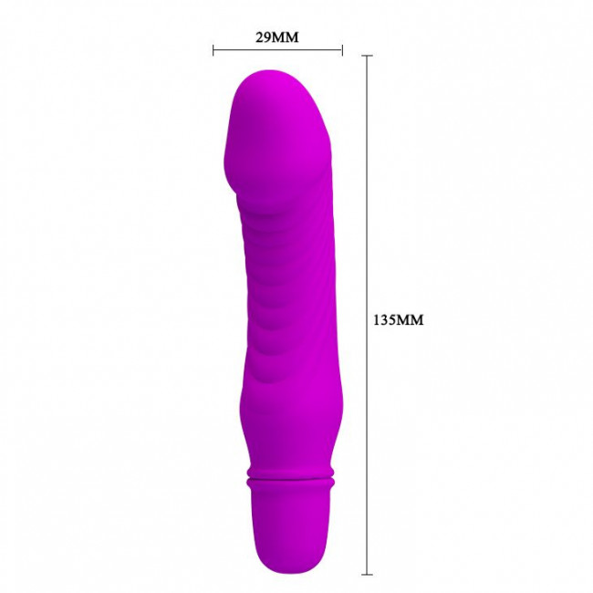 Фиолетовый мини-вибратор Justin -13,5 см., Baile