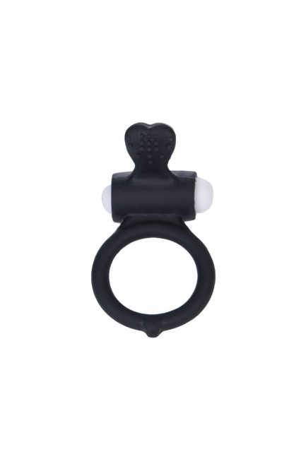 Чёрное виброкольцо для пениса Power Heart Clit Cockring, Lovetoy