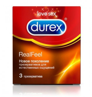 Презервативы Durex RealFeel для естественных ощущений - 3 шт., Durex