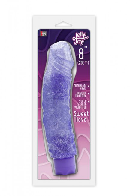 Фиолетовый водонепроницаемый вибратор JELLY JOY SWEET MOVE MULTI-SPEED VIBE - 20 см., Dream Toys
