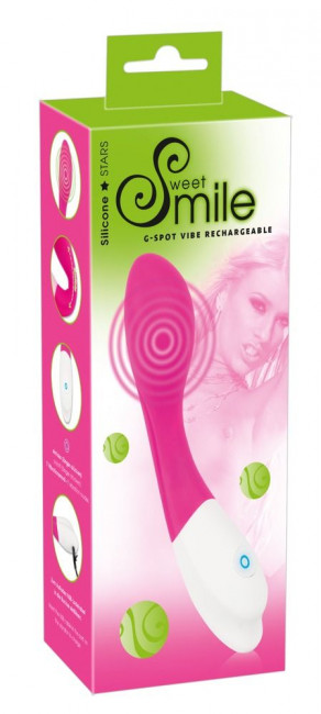 Розовый вибратор для массажа G-точки Sweet Smile - 18 см., Orion Розовый вибратор для массажа G-точки Sweet Smile - 18 см., Orion