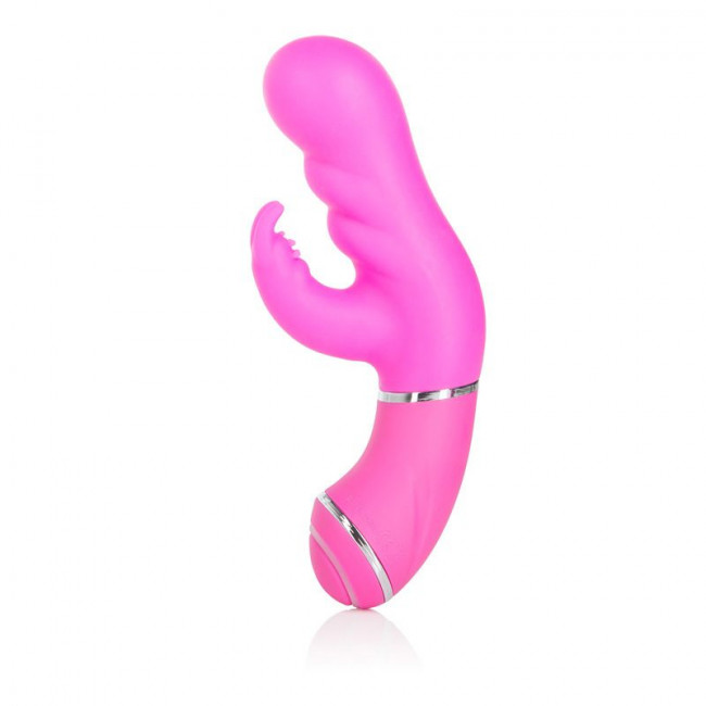 Вибромассажер Up! Scoop it Up! с клиторальным отростком - 17,8 см., California Exotic Novelties