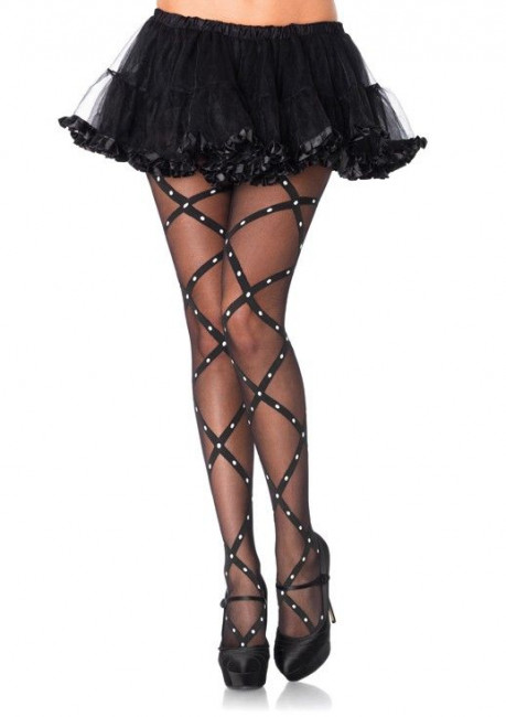 Колготки с ярким узором CONTRAST WOVEN PANTYHOSE, Leg Avenue