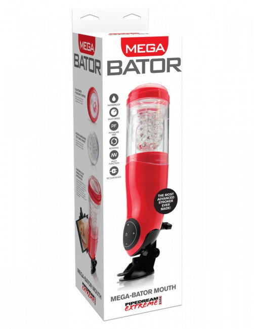 Автоматический мастурбатор-ротик с подсветкой Mega-Bator Mouth, Pipedream