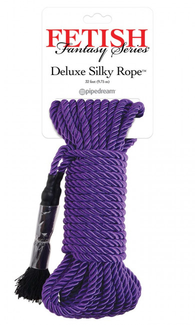 Фиолетовая веревка для фиксации Deluxe Silky Rope - 9,75 м., Pipedream