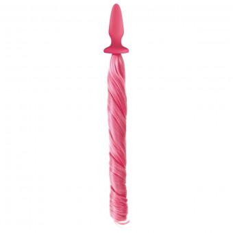 Розовая анальная пробка с нежно-розовым хвостом Unicorn Tails Pastel Pink, NS Novelties