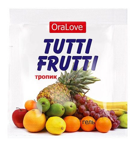 Пробник гель-смазки Tutti-frutti со вкусом тропических фруктов - 4 гр., Биоритм Пробник гель-смазки Tutti-frutti со вкусом тропических фруктов - 4 гр., Биоритм