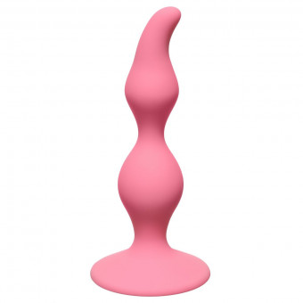 Розовая анальная пробка Curved Anal Plug Pink - 12,5 см., Lola toys
