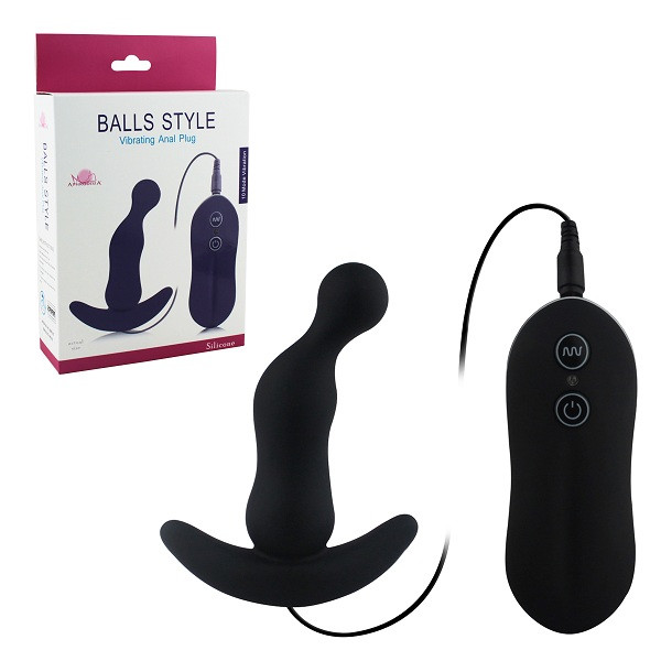 Вибростимулятор анальный Balls Style Vibrating Anal Plug чёрного цвета, Howells