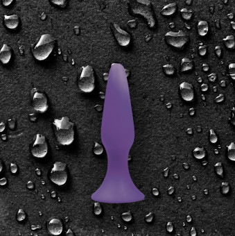 Фиолетовая анальная пробка Sliders Silicone Anal Plugs Medium на присоске - 12,45 см., NS Novelties