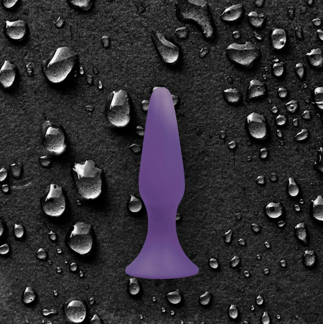 Фиолетовая анальная пробка Sliders Silicone Anal Plugs Medium на присоске - 12,45 см., NS Novelties